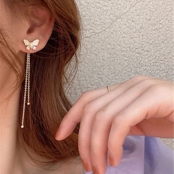 Butterfly Tassel Earrings 🦋 - Picture 2 of 3